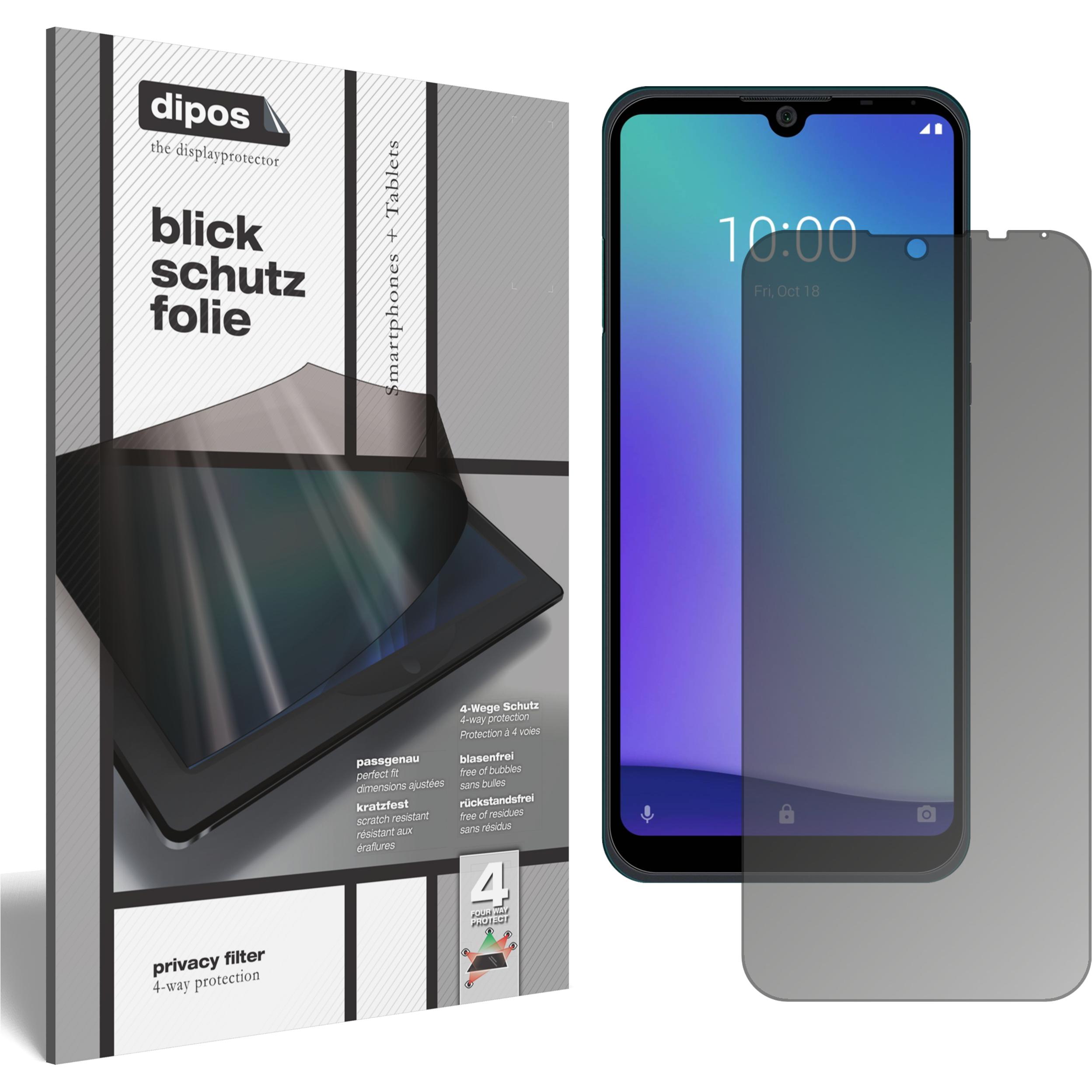 Dipos Blickschutzfolie 4-Way Privacy (1 Stück, ZTE Blade A5 (2020)), Smartphone Schutzfolie, Transparent