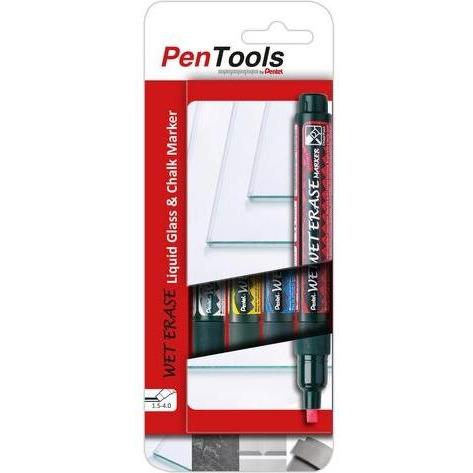 Pentel, Marker, Kreidemarker WET EARASE SMW26, 4er Etui, sortiert (Mehrfarbig, 4 mm, 4 x)