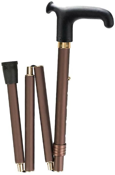 Ossenberg Metallstock faltbar bronze mit Derbygriff aus Kunststoff