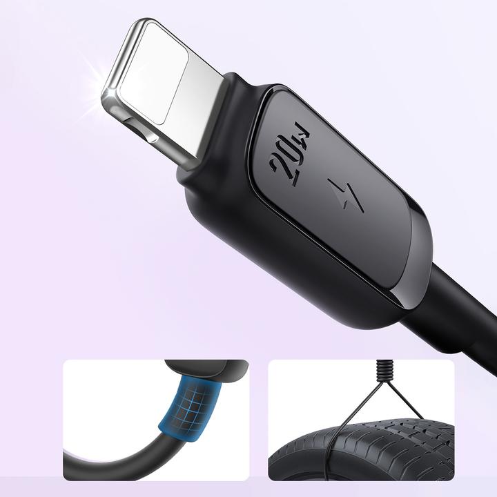 Actual product image Joyroom Color Series USB-C - Lightning Cable 20W, 1.2m - Black (1.20 m, USB 3.2 Gen 2, 20 W)