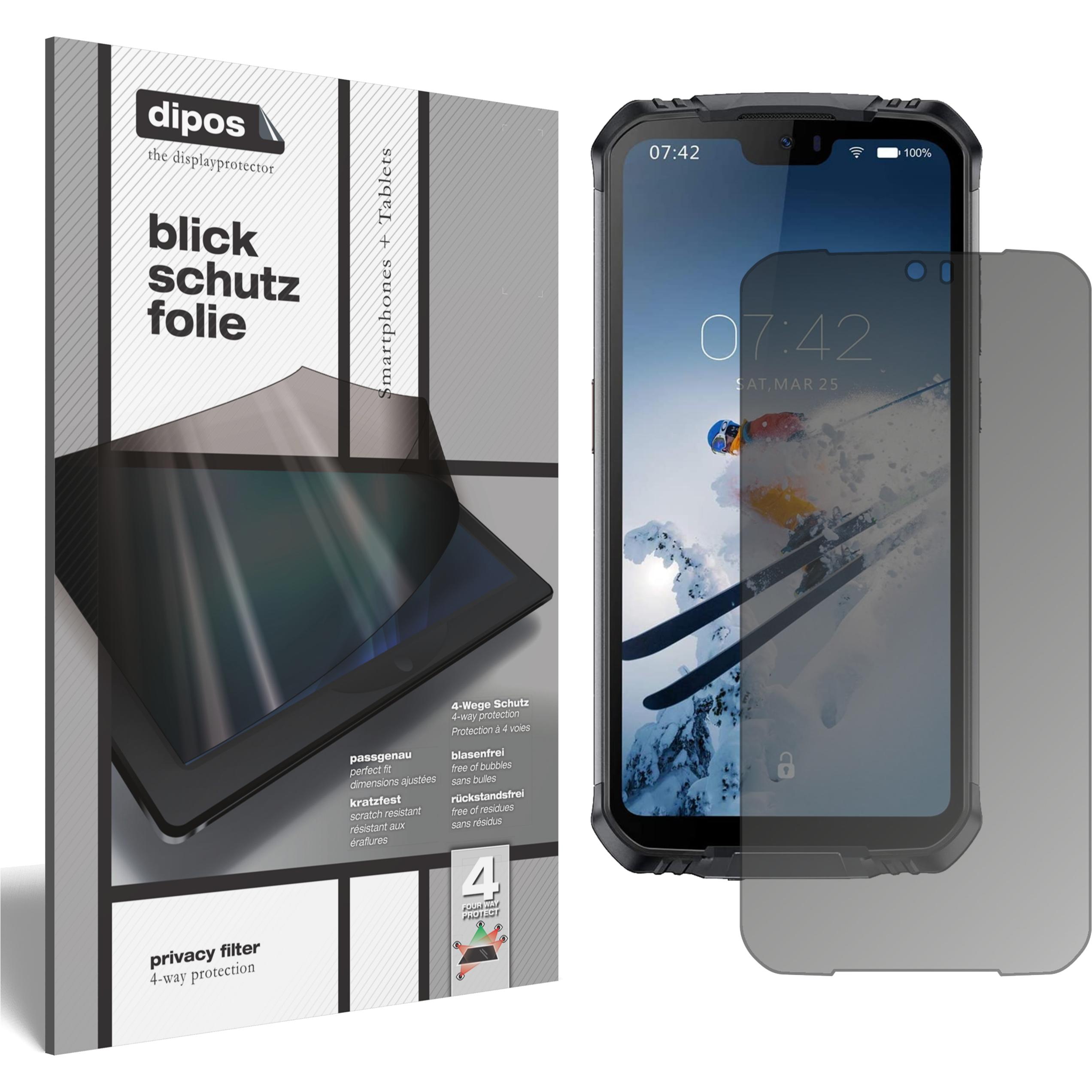 Dipos Blickschutzfolie 4-Way Privacy (1 Stück, Doogee S88 Pro), Smartphone Schutzfolie, Transparent