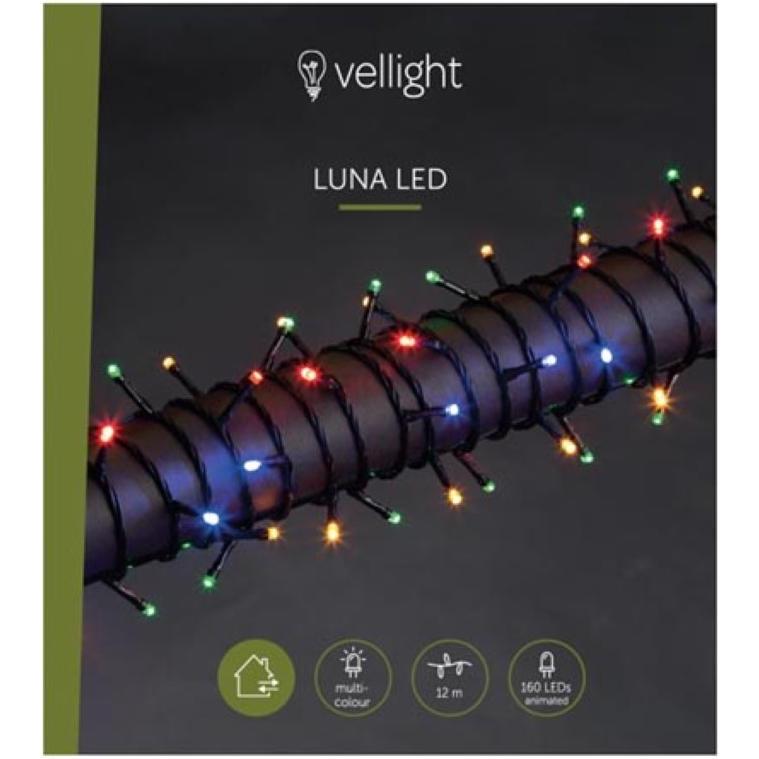 Thumbnail - Velleman, Lichterkette, Luna LED - 12 m - 160 LEDs - mehrfarbig - grünes Kabel - Modulator - 24 V (12 m)