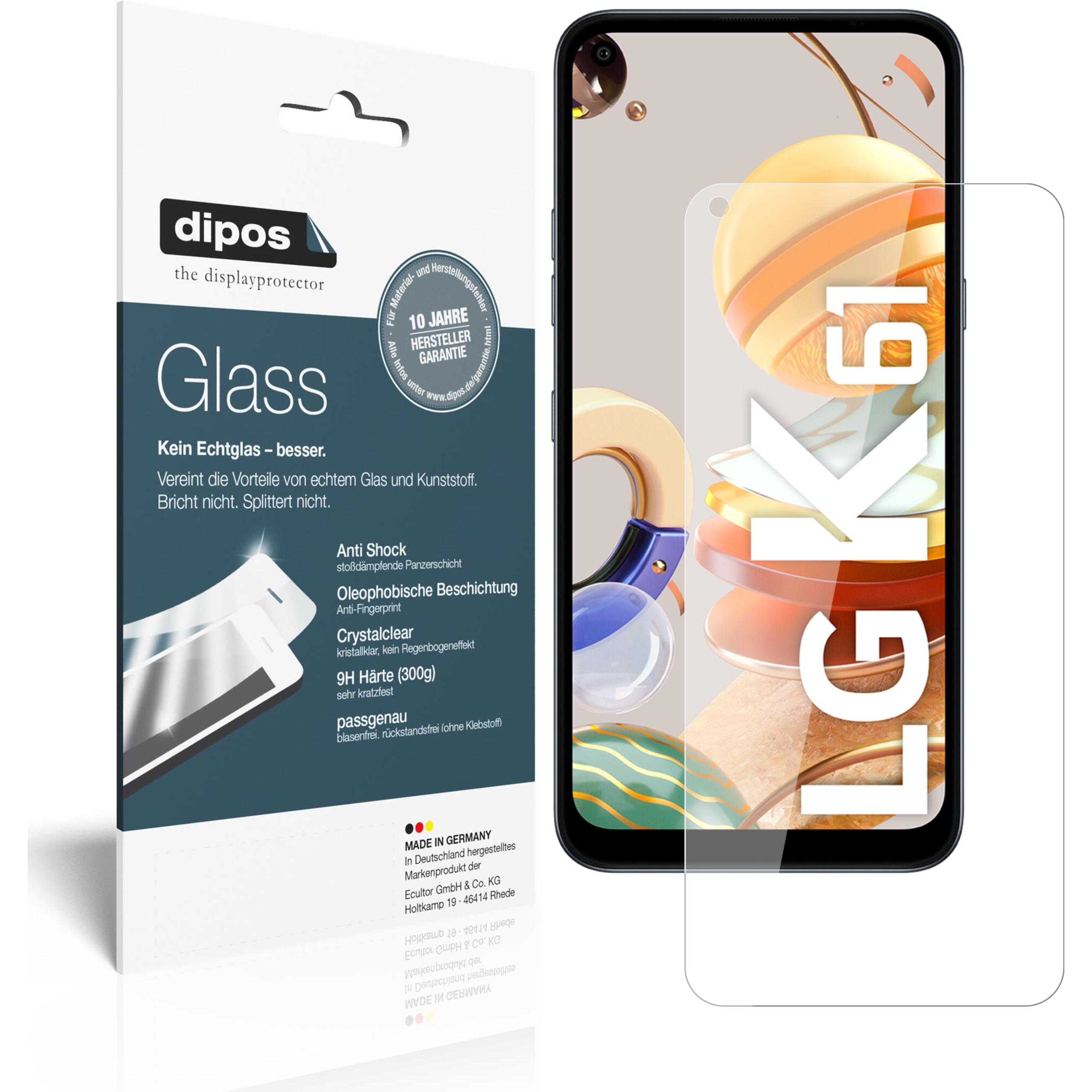 Dipos Displayschutz Anti-Shock (2 Stück, LG K61), Smartphone Schutzfolie, Transparent