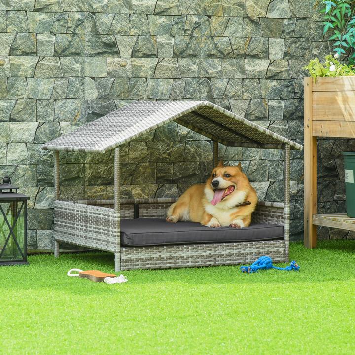 Produktbild PawHut Hundehaus mit Kissen (Hundehütte)