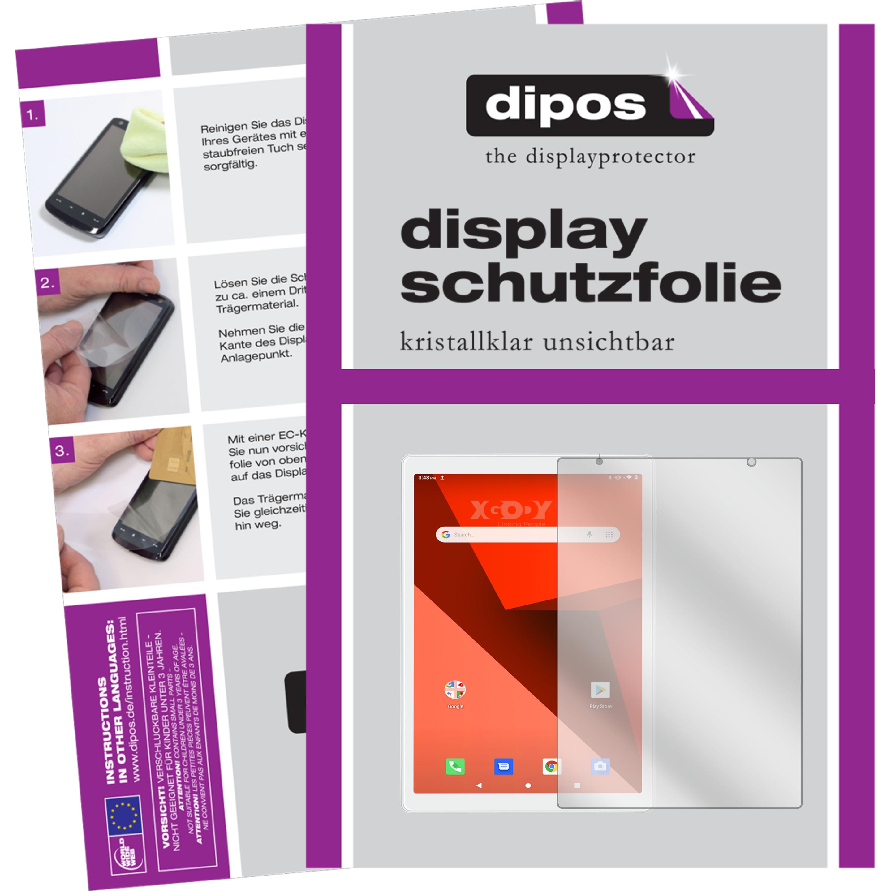 Dipos Displayschutzfolie Crystalclear (2 Stück, Xgody Y101), Tablet Schutzfolie