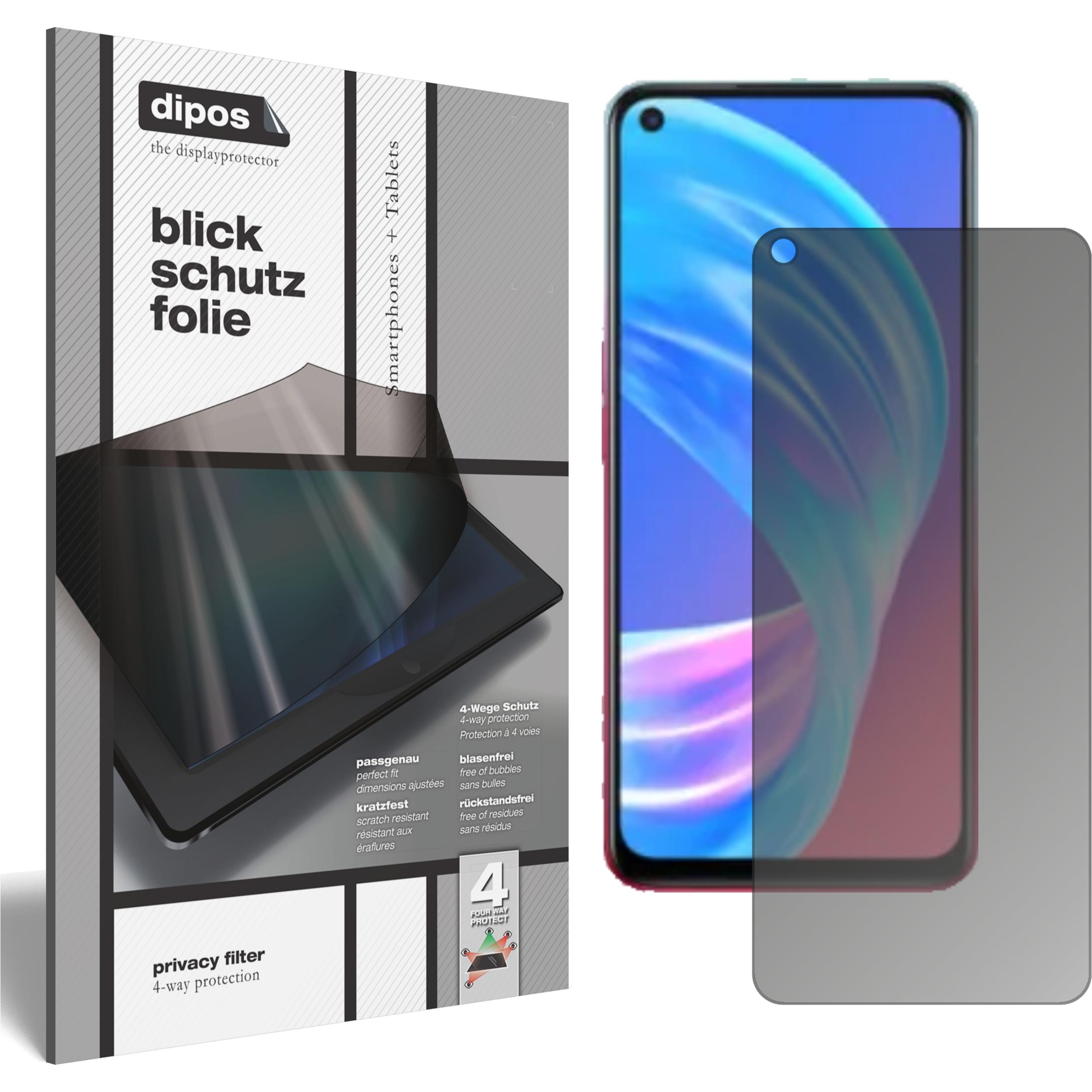 Dipos Blickschutzfolie 4-Way Privacy (1 Stück, Oppo A72 5G), Smartphone Schutzfolie, Transparent