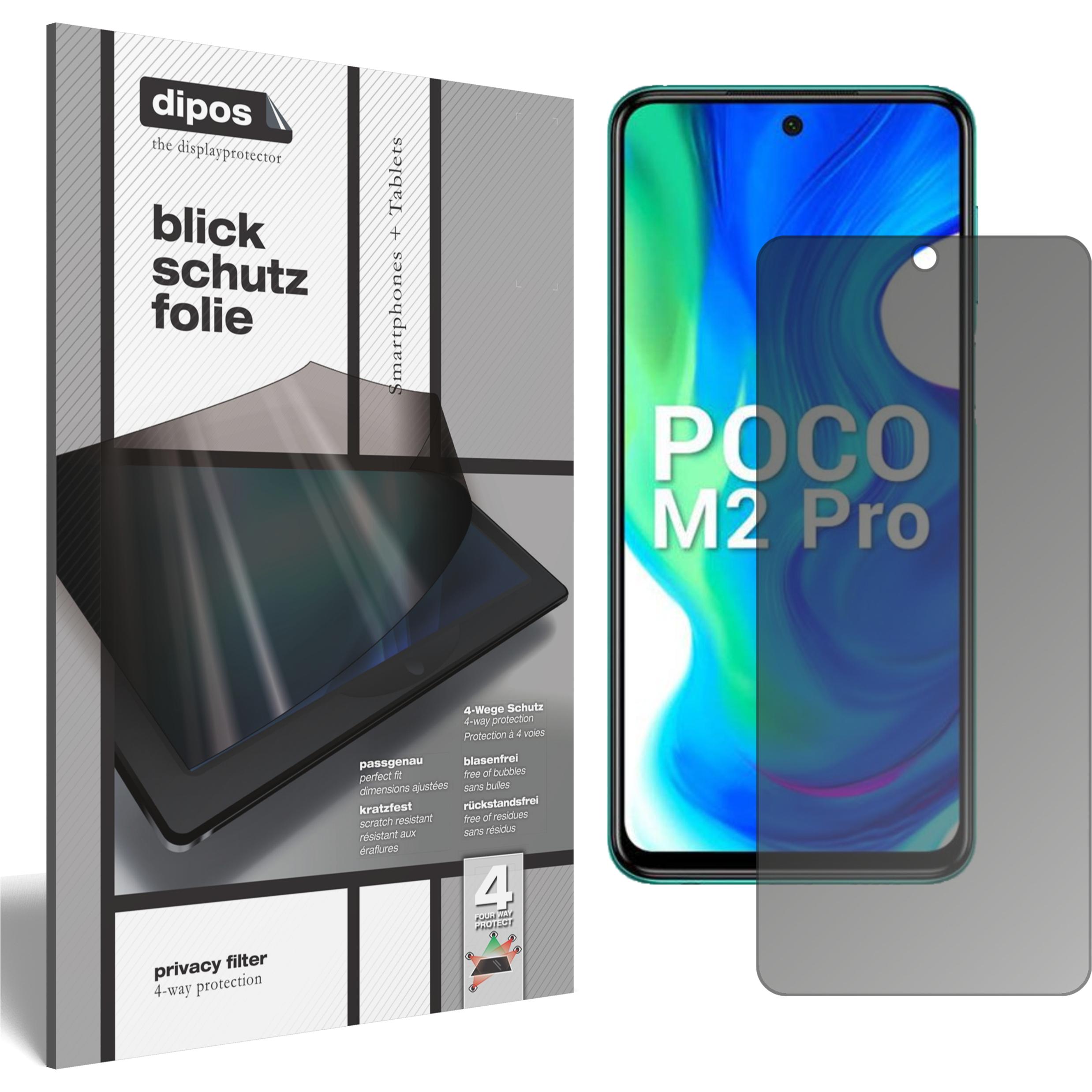 Dipos Blickschutzfolie 4-Way Privacy (1 Stück, Xiaomi Poco M2 Pro), Smartphone Schutzfolie, Transparent