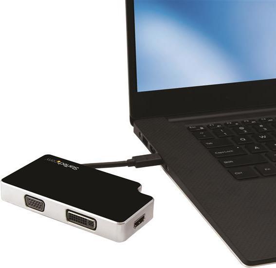 Actual product image StarTech Graphic Adapter USB-C to VGA, DVI, HDMI (DVI, VGA, HDMI, 11 cm)