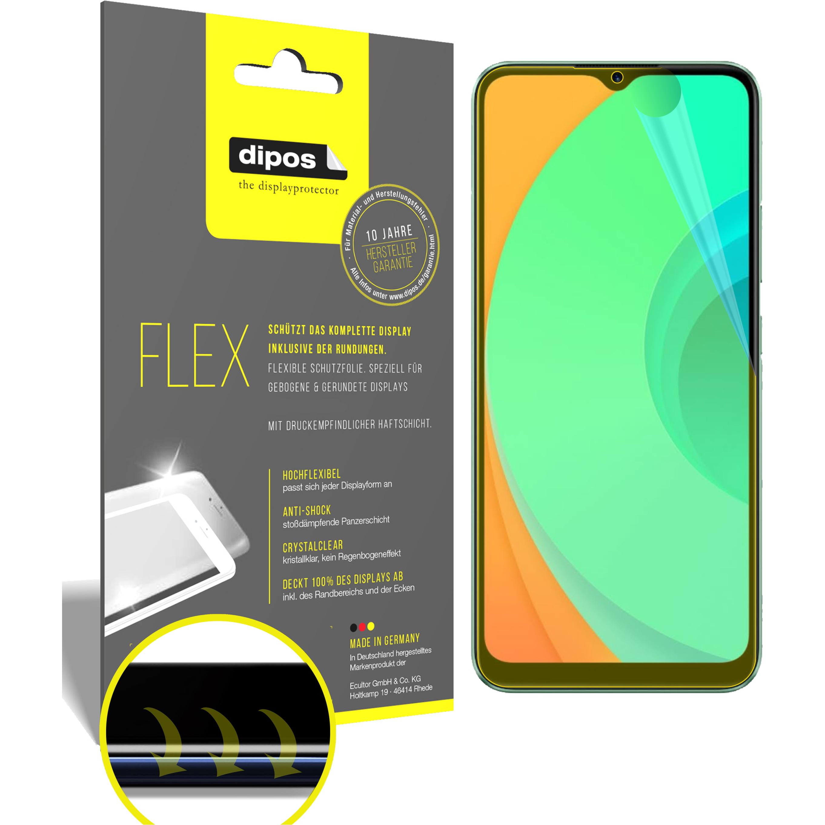 Dipos Displayschutzfolie Full-Cover 3D (3 Stück, Realme C11), Smartphone Schutzfolie, Transparent