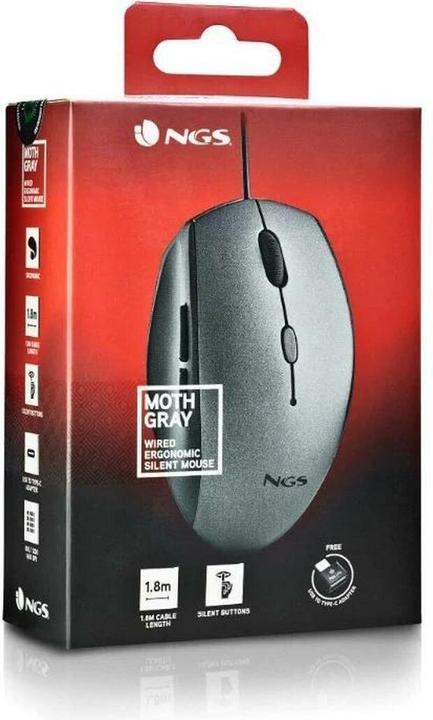 Image du produit NGS Souris Silencieuse Moth Gray (Filaire)