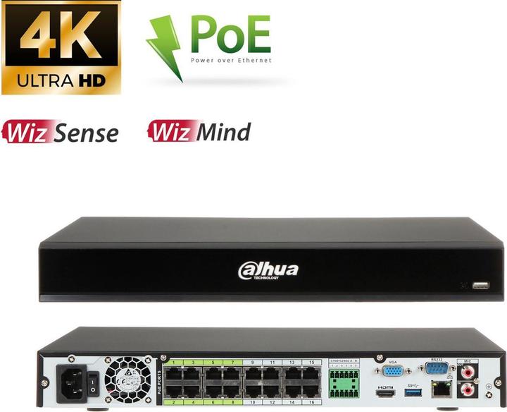 Produktbild Dahua NET VIDEO RECORDER 16CH/NVR5216-16P-EI (Netzwerk Videorecorder (NVR))