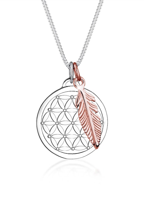 Produktbild Elli mit Lebensblume Feder Anhänger Bi-Color Silber (Sterling Silber, 45 cm)
