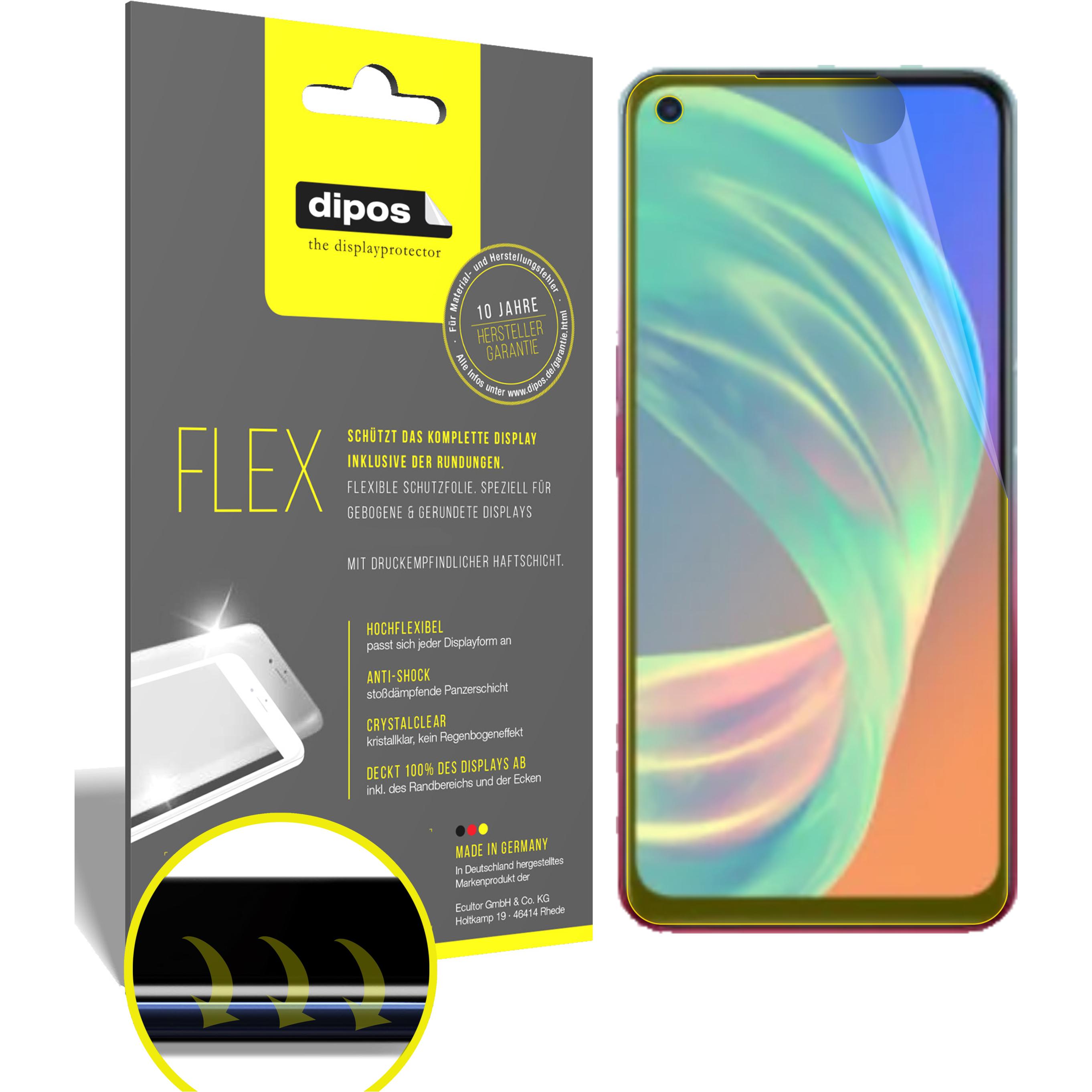 Dipos Displayschutzfolie Full-Cover 3D (2 Stück, Oppo A72 5G), Smartphone Schutzfolie, Transparent