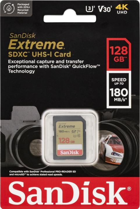 Productafbeelding SanDisk Extreme SDXC (128 GB, SDXC, U3, UHS-I)