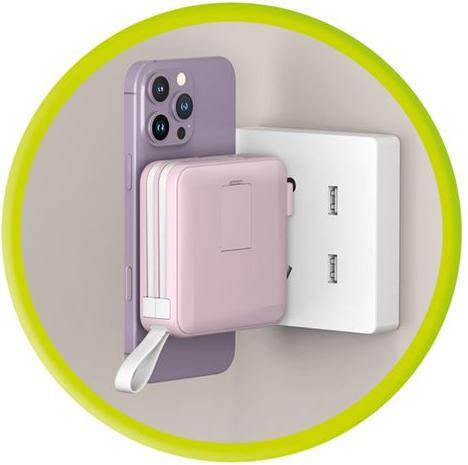 Image du produit Mobile Origin Powerbank & Travel Charger Lightning/USB-C Cable MagSafe/AW/iPhone Compatible pink Powerbank - P... (10000 mAh)