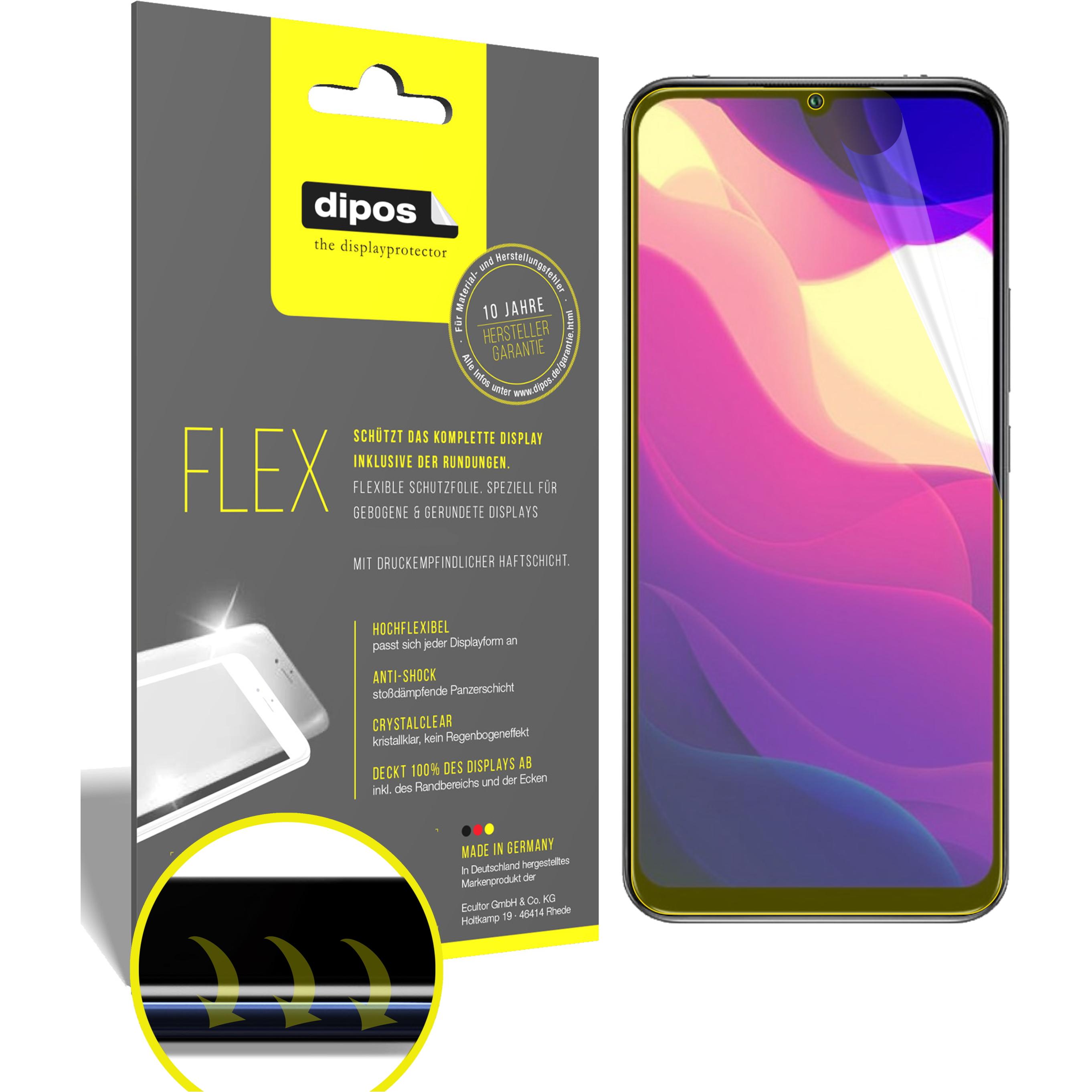 Dipos Displayschutzfolie Full-Cover 3D (3 Stück, Xiaomi Mi 10 Lite 5G), Smartphone Schutzfolie, Transparent