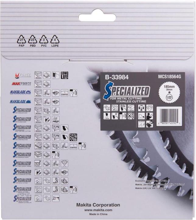 Produktbild Makita SPECIALIZED Sägeb.185x30x64Z