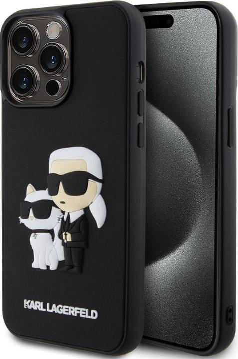 Actual product image Karl Lagerfeld 3D Rubber Karl and Choupette Case for iPhone 14 Pro Max Black (Apple iPhone 14 Pro Max)