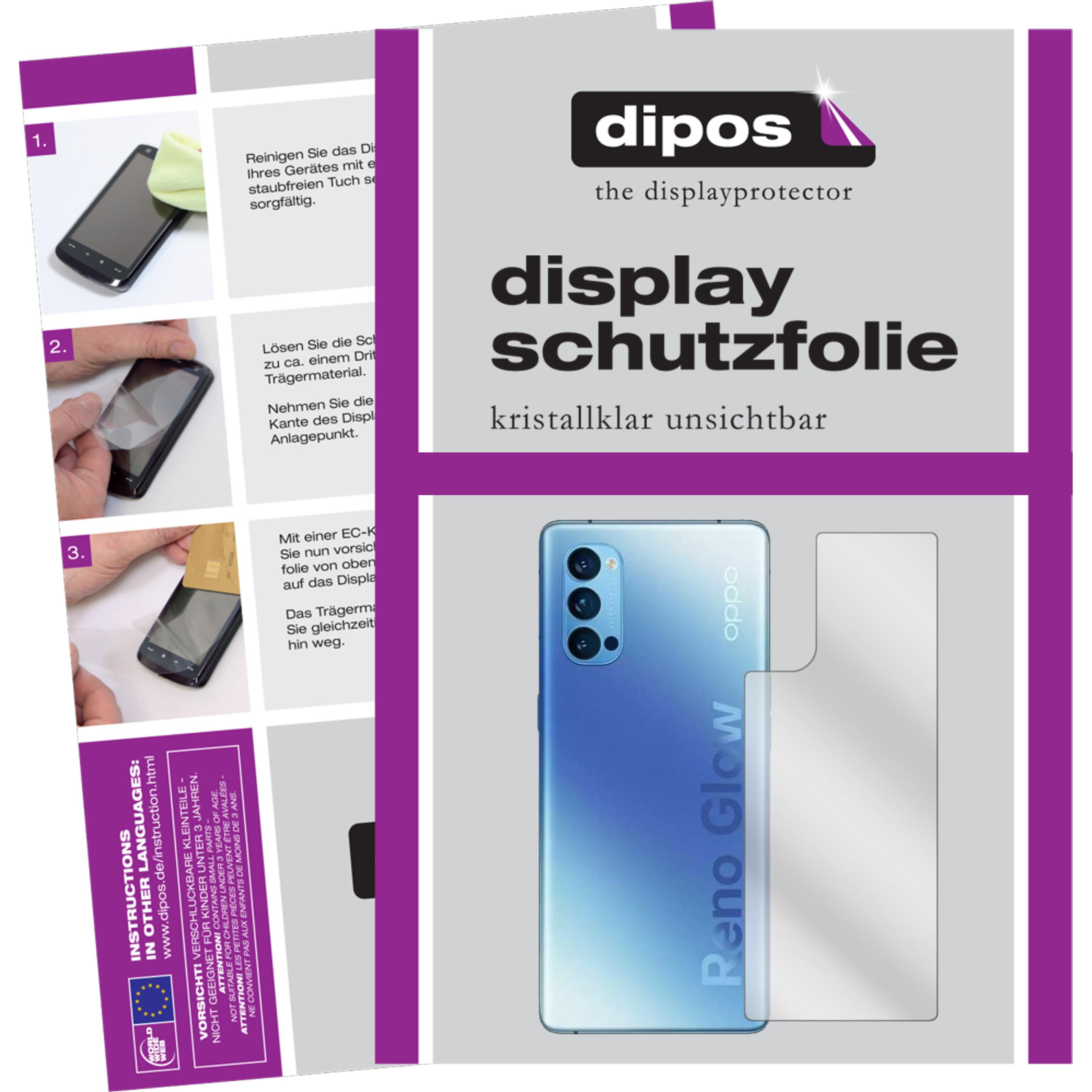 Dipos Displayschutzfolie Crystalclear (2 Stück, Oppo Reno 4 Pro), Smartphone Schutzfolie, Transparent