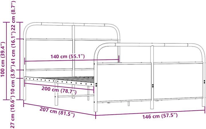 Image du produit vidaXL Bettgestell (140 x 200 cm)