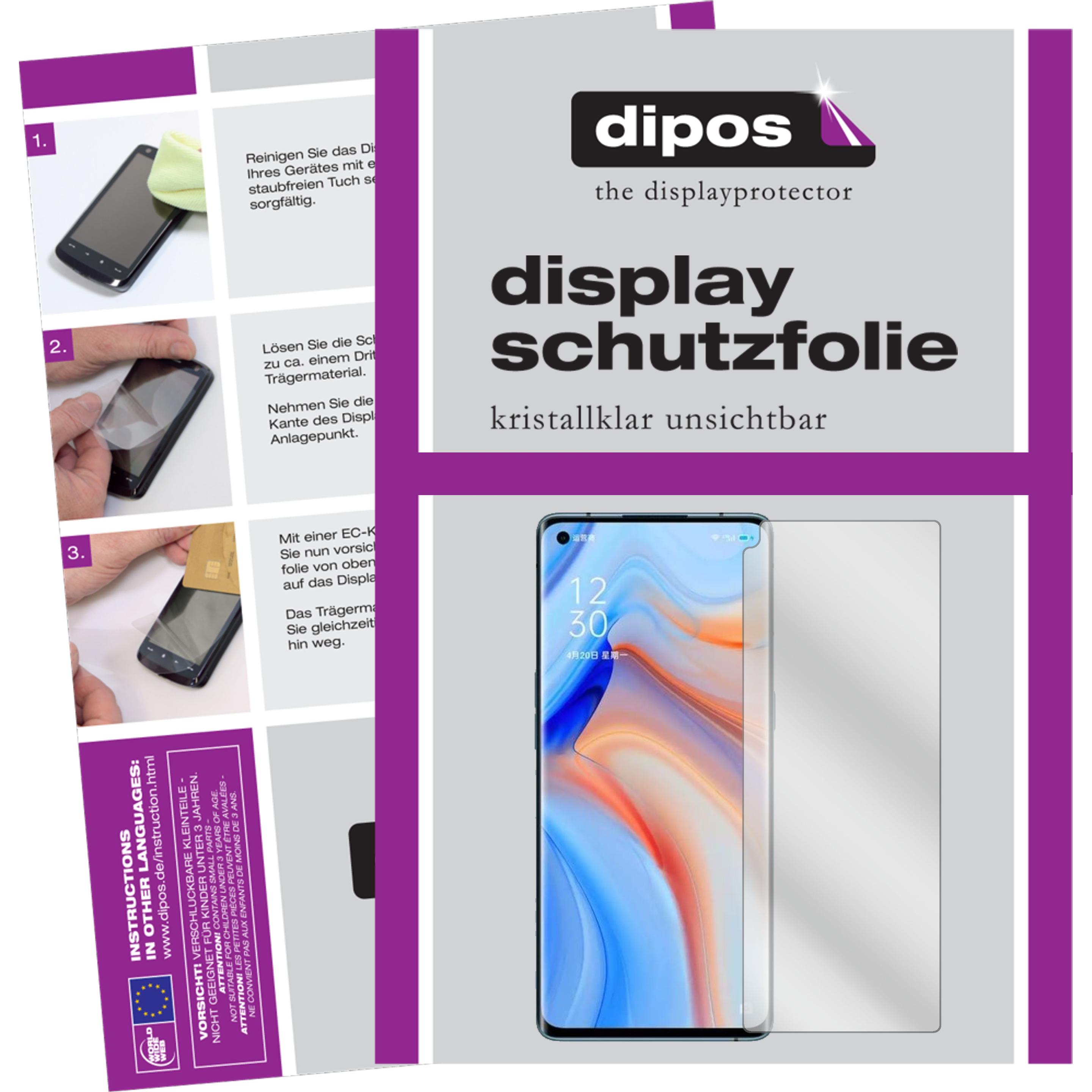 Dipos Displayschutzfolie Crystalclear (2 Stück, Oppo Reno 4 Pro), Smartphone Schutzfolie, Transparent