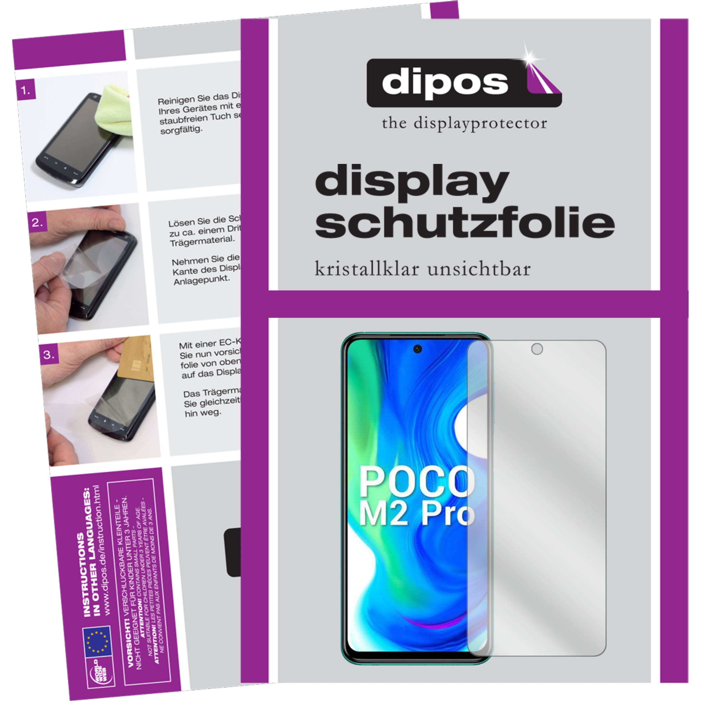 Dipos Displayschutzfolie Crystalclear (6 Stück, Xiaomi Poco M2 Pro), Smartphone Schutzfolie, Transparent