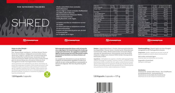 Produktbild PowerFood One Shred (120 Stück, Kapseln, 1090 g)