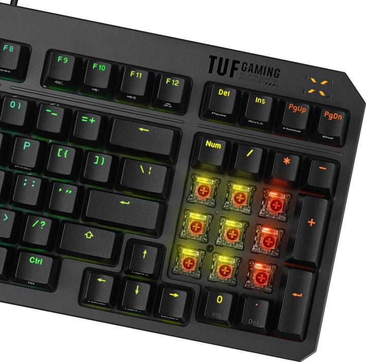Produktbild ASUS RA07 TUF Gaming K3 Gen II Rd-Tastatur (90 MP0390-BKUA01) (US, Kabelgebunden)