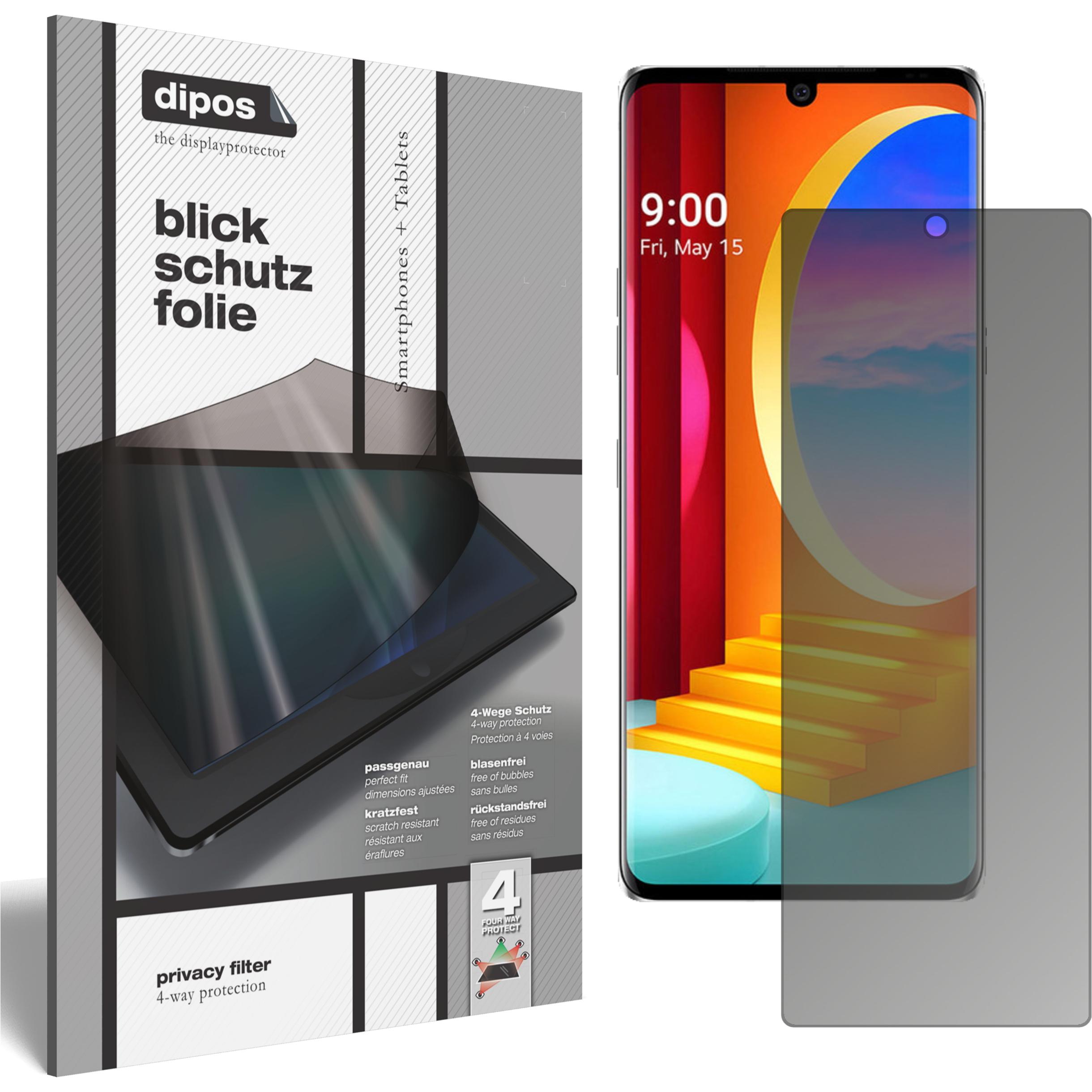 Dipos Blickschutzfolie 4-Way Privacy (1 Stück, LG Velvet), Smartphone Schutzfolie, Transparent