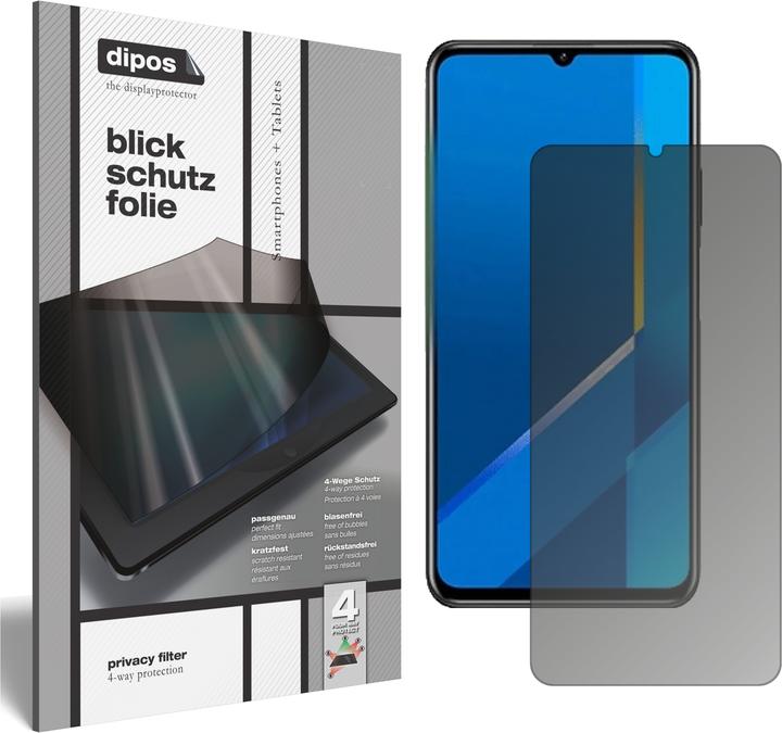 Dipos Blickschutzfolie 4-Way Privacy (1 Stück, Honor X10 Max)