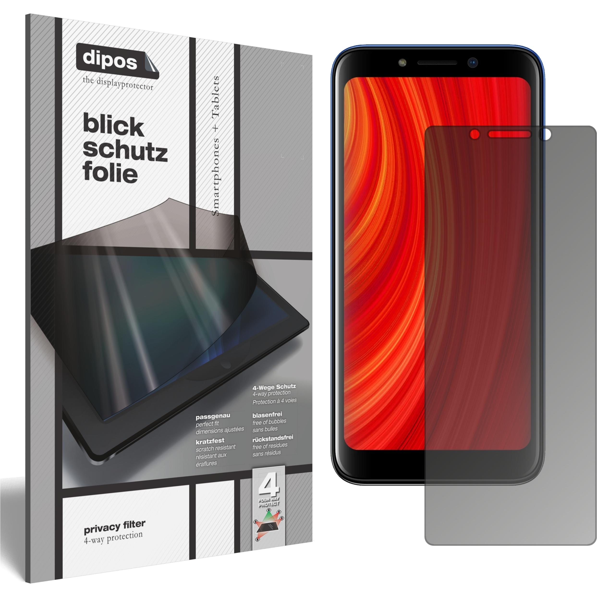 Dipos Blickschutzfolie 4-Way Privacy (1 Stück, Lava Z61 Pro), Smartphone Schutzfolie, Transparent