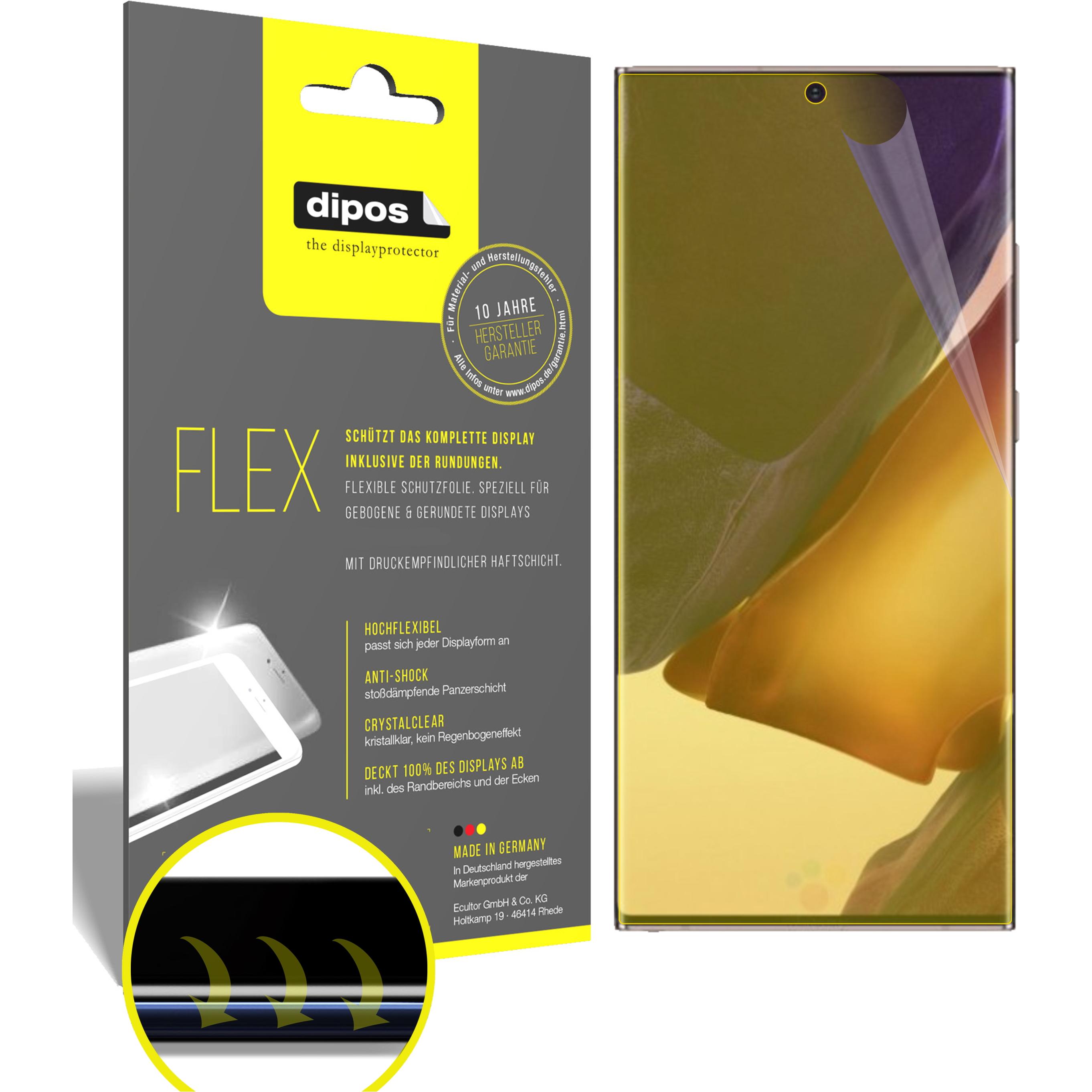 Dipos Displayschutzfolie Full-Cover 3D (3 Stück, Samsung Galaxy Note 20), Smartphone Schutzfolie, Transparent