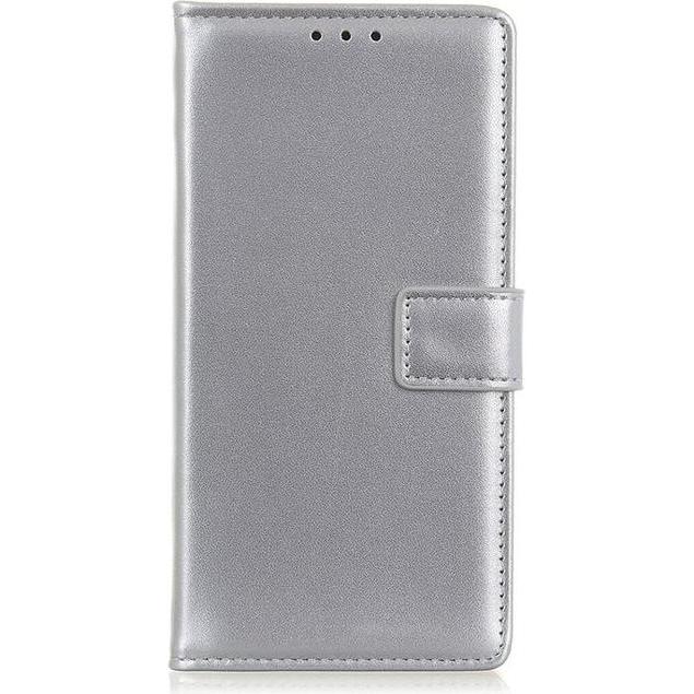 MU Classic Classic II Leder Bookcover Series (Apple iPhone 13), Smartphone Hülle, Silber