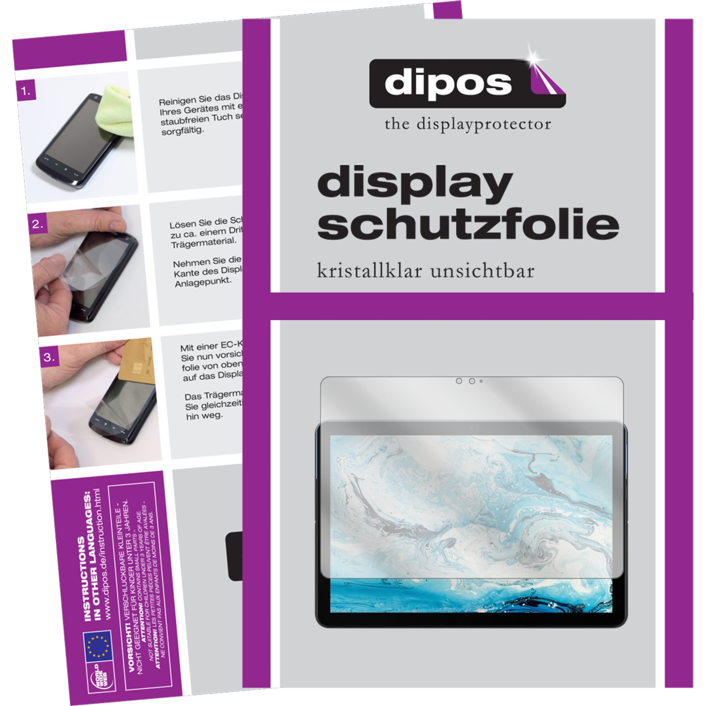 Dipos Displayschutzfolie Crystalclear (2 Stück, IdeaPad Duet Chromebook), Tablet Schutzfolie