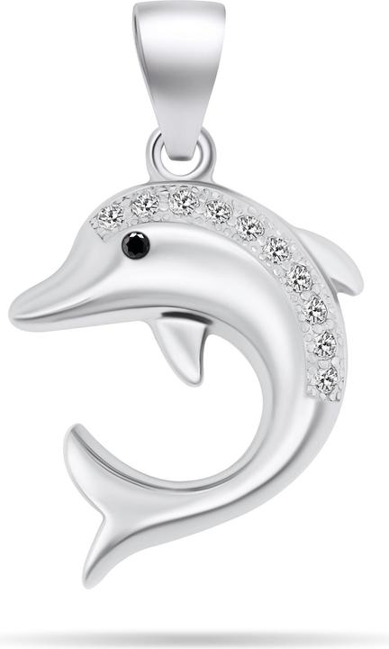 Image du produit Brilio Silver - Mignon pendentif argent avec zircons Dolphin PT104W