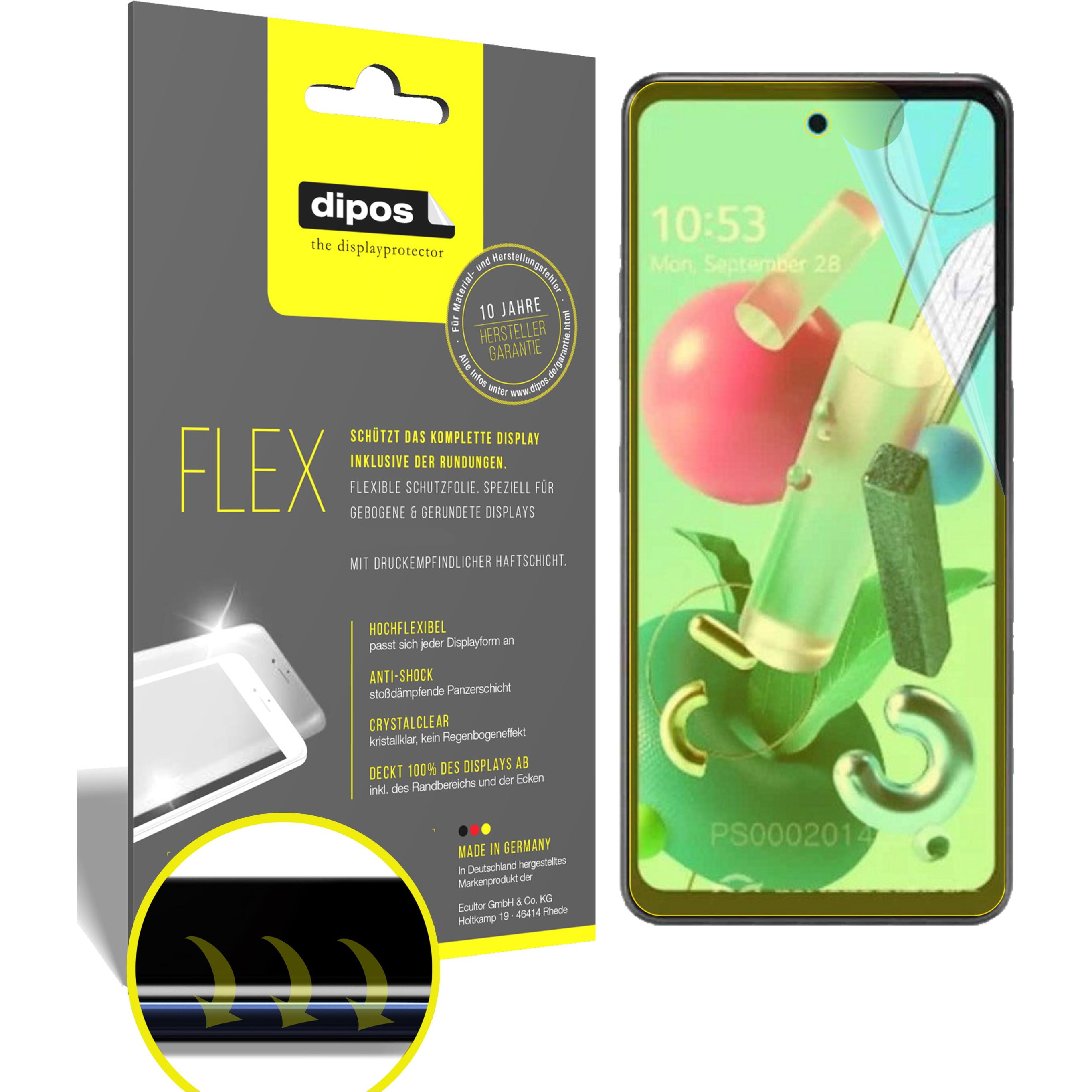 Dipos Displayschutzfolie Full-Cover 3D (3 Stück, LG Q92), Smartphone Schutzfolie, Transparent