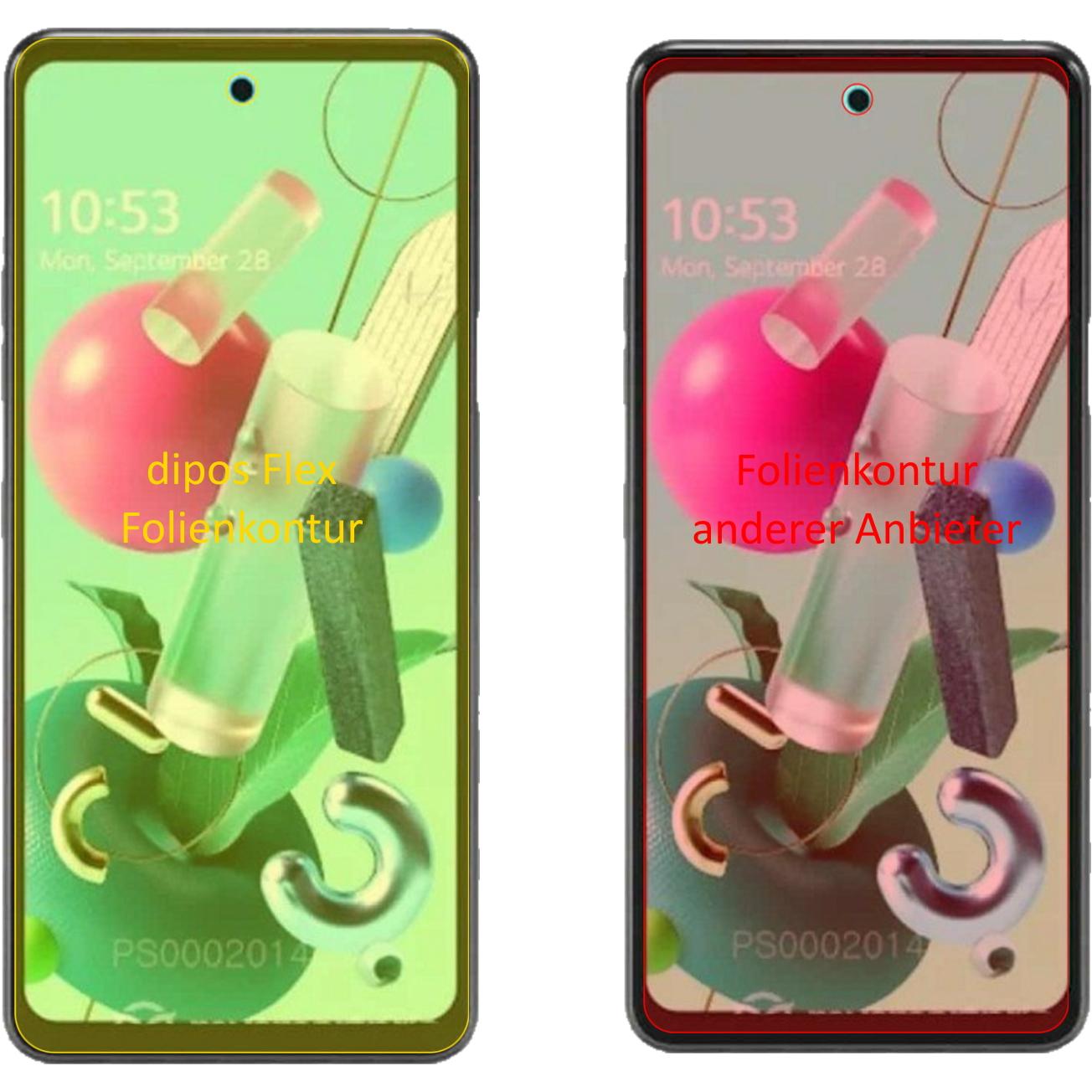 Thumbnail - Dipos Displayschutzfolie Full-Cover 3D (3 Stück, LG Q92), Smartphone Schutzfolie, Transparent