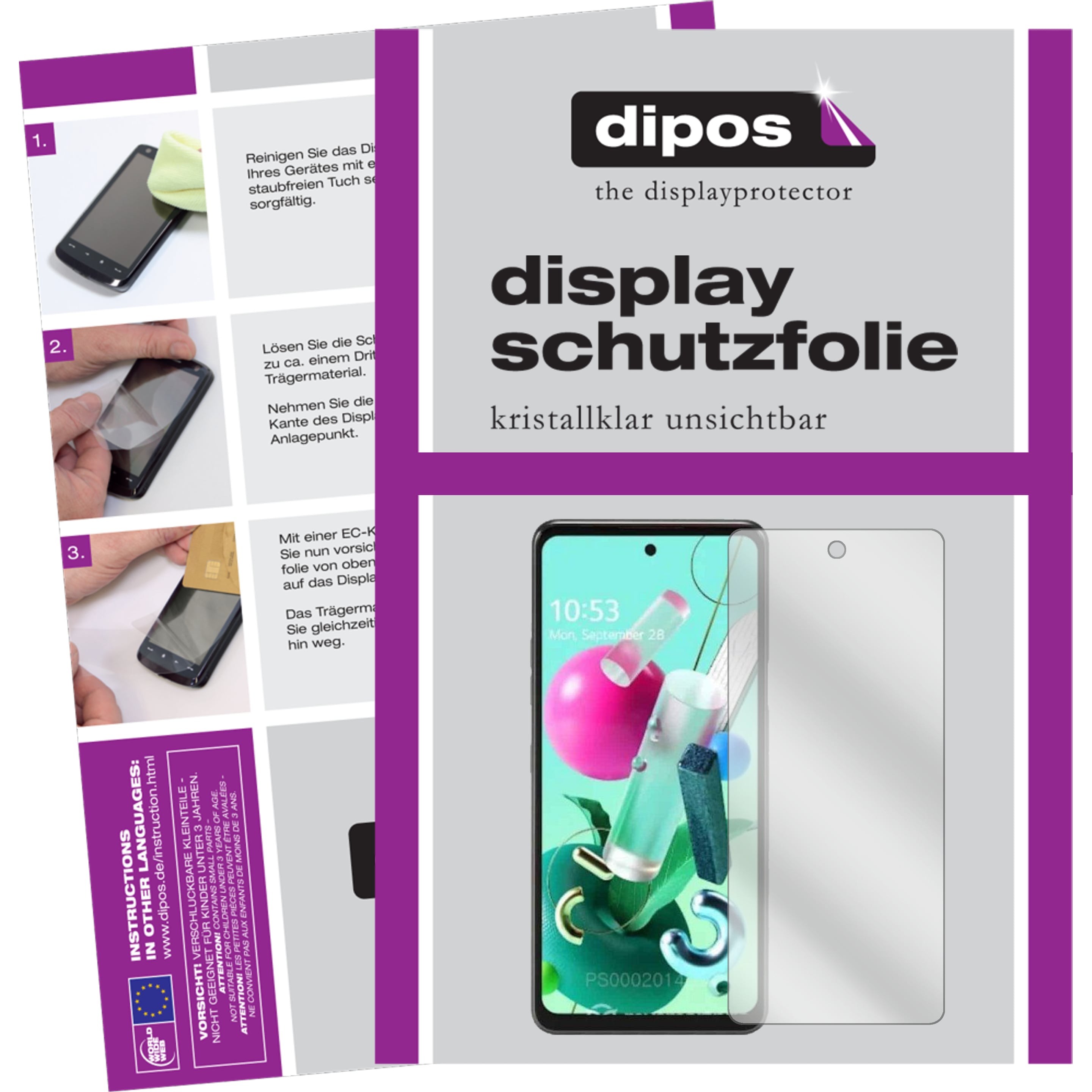 Dipos Displayschutzfolie Crystalclear (6 Stück, LG Q92), Smartphone Schutzfolie, Transparent