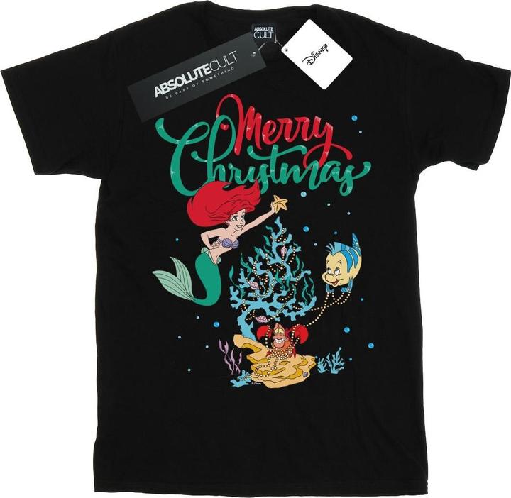 Actual product image Disney Boys Princess Ariel Merry Christmas T-Shirt (104)