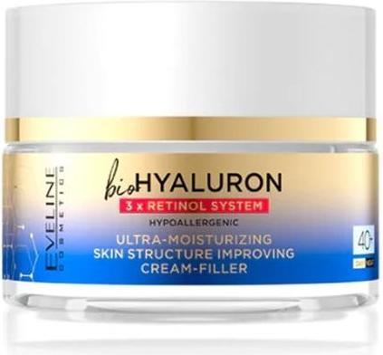 Eveline Bio Hyaluron 3x Retinol System Moisturising Face Cream Filler 40+ 50ml (50 ml, Gesichtswasser)