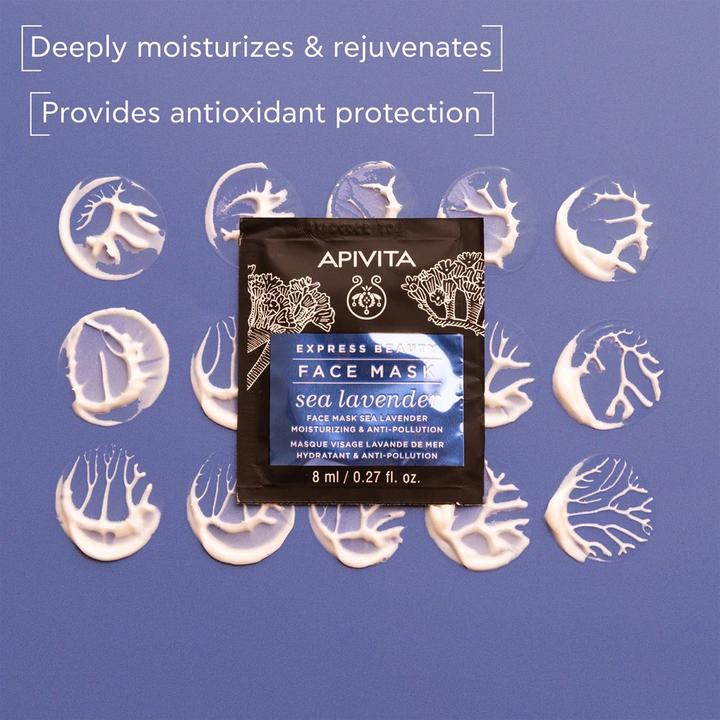 Immagine prodotto Apivita Express Beauty Maschera viso ioeoisturizzante e anti-inquinamento con lavanda marina 2x8ml (16 ml)