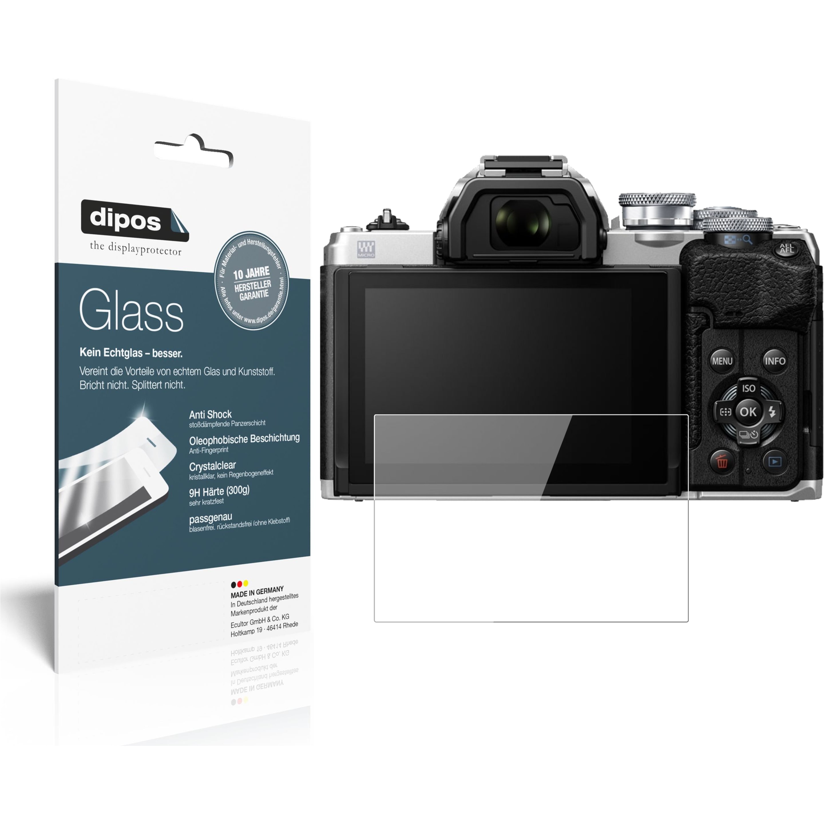 Dipos Displayschutz Anti-Shock (Displayschutz, Olympus OM-D E-M10 Mark IV), Kameraschutz, Transparent