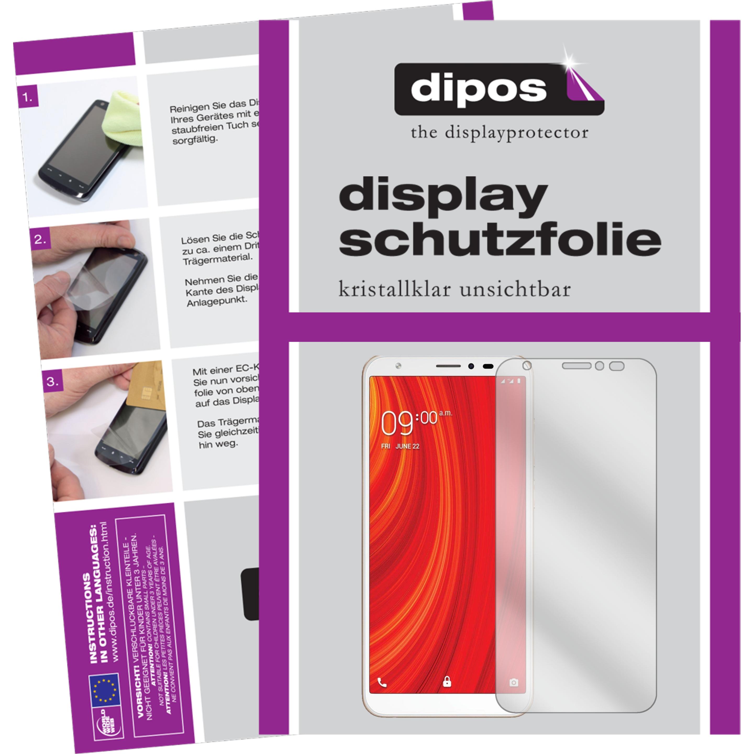 Dipos Displayschutzfolie Crystalclear (2 Stück, Lava Z61), Smartphone Schutzfolie, Transparent