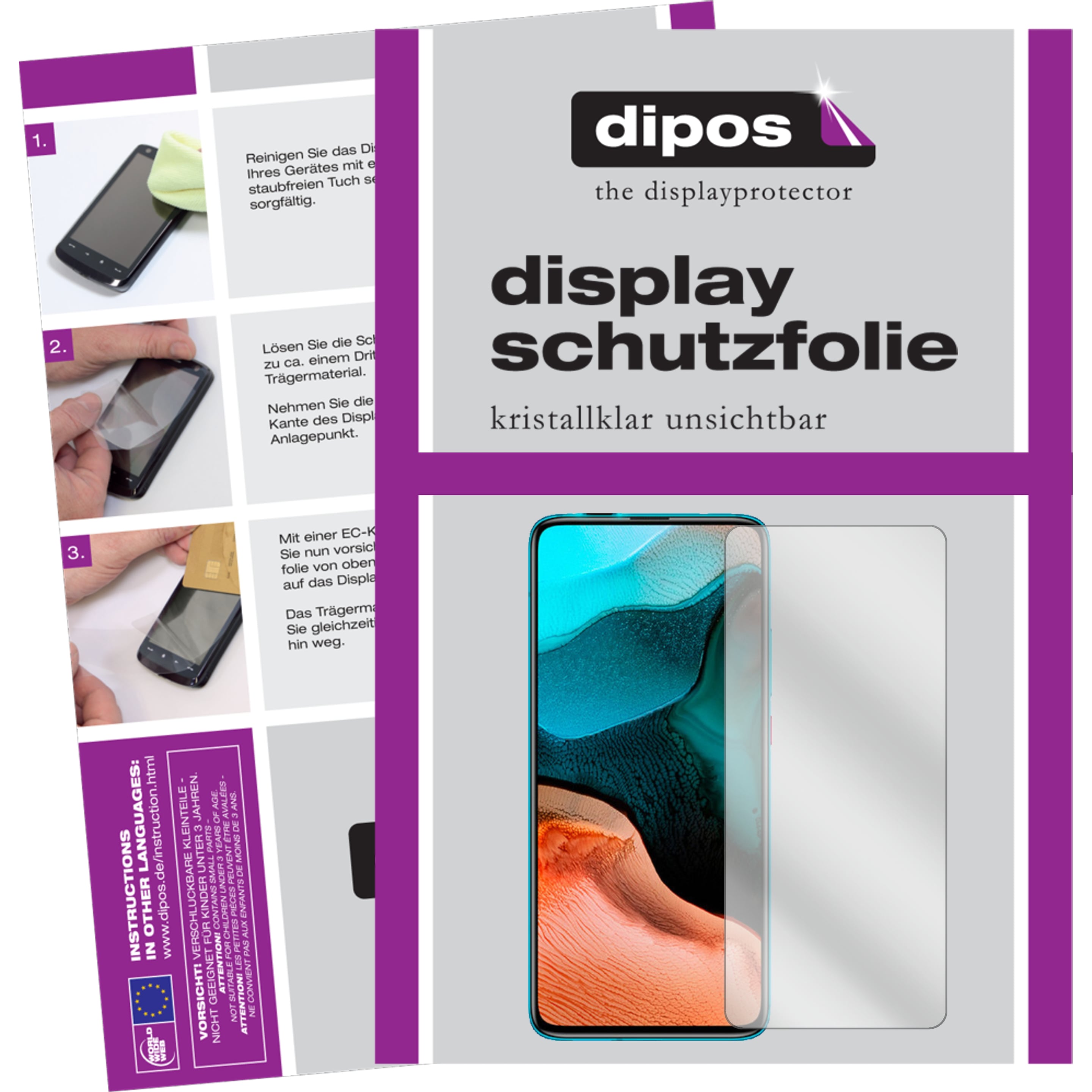 Dipos Displayschutzfolie Crystalclear (2 Stück, Xiaomi Redmi K30 Ultra), Smartphone Schutzfolie, Transparent