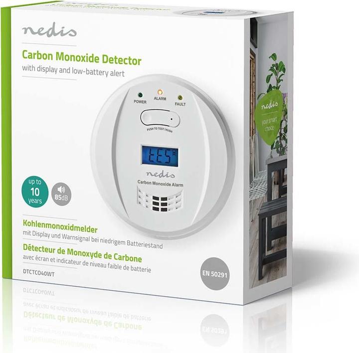 Actual product image Nedis Carbon monoxide alarm | Battery operated | Battery life up to: 5 years | With test button