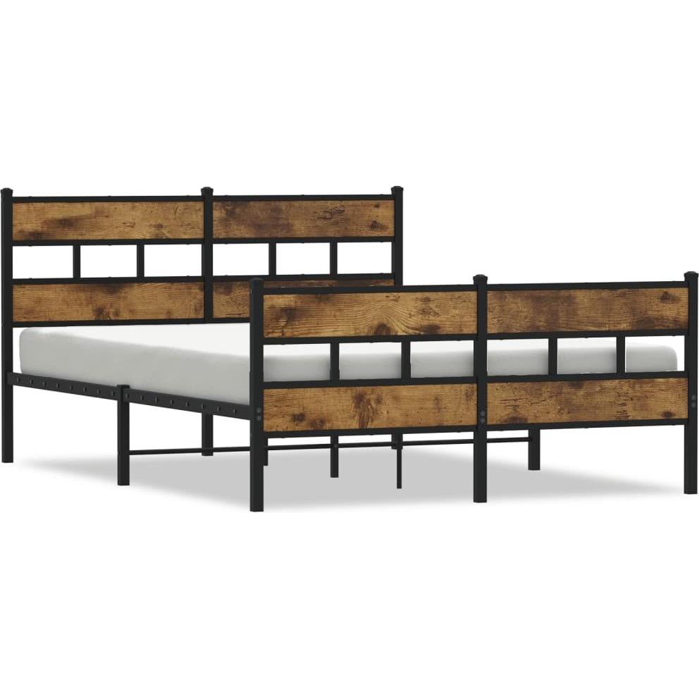 VidaXL, Bett, Bett ohne Matratze Räuchereiche (140 x 190 cm)