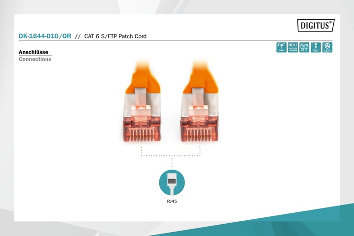 Produktbild Digitus Netzwerkkabel (S/FTP, CAT6, 1 m)