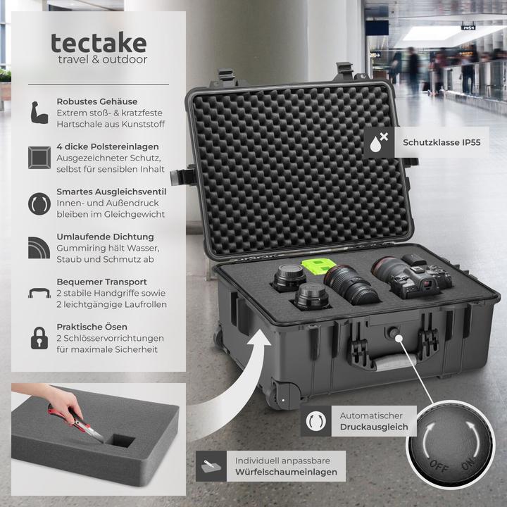 Produktbild tectake Transportkoffer rollbar mit Teleskopgriff (2 Teile)