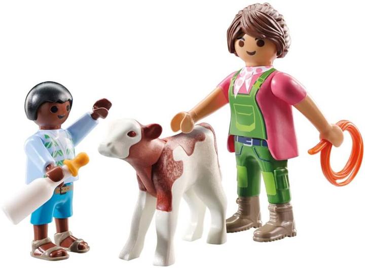 Produktbild Playmobil 71803 Bäuerin mit Kind und Kalb (71803)