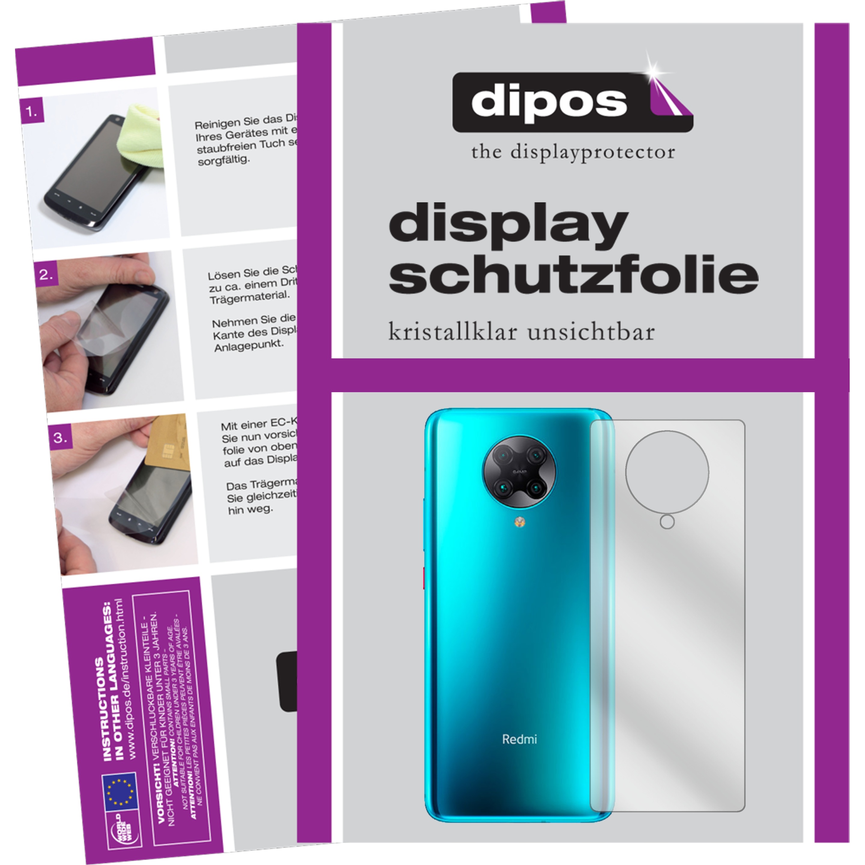 Dipos Displayschutzfolie Crystalclear (1 Stück, Xiaomi Redmi K30 Pro Zoom), Smartphone Schutzfolie, Transparent